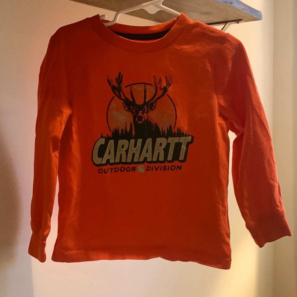 Boys toddler 3t carhartt orange long sleeve shirt, worn once